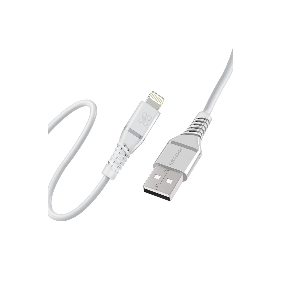 Promate High Tensile Strength Data Sync & Charge Cable with Lightning Connector MFI Certified 1.2 Meter Cable Length in Qatar Promate High Tensile Strength Data Sync & Charge Cable with Lightning Connector MFI Certified 1.2 Meter Cable Length in Qatar
